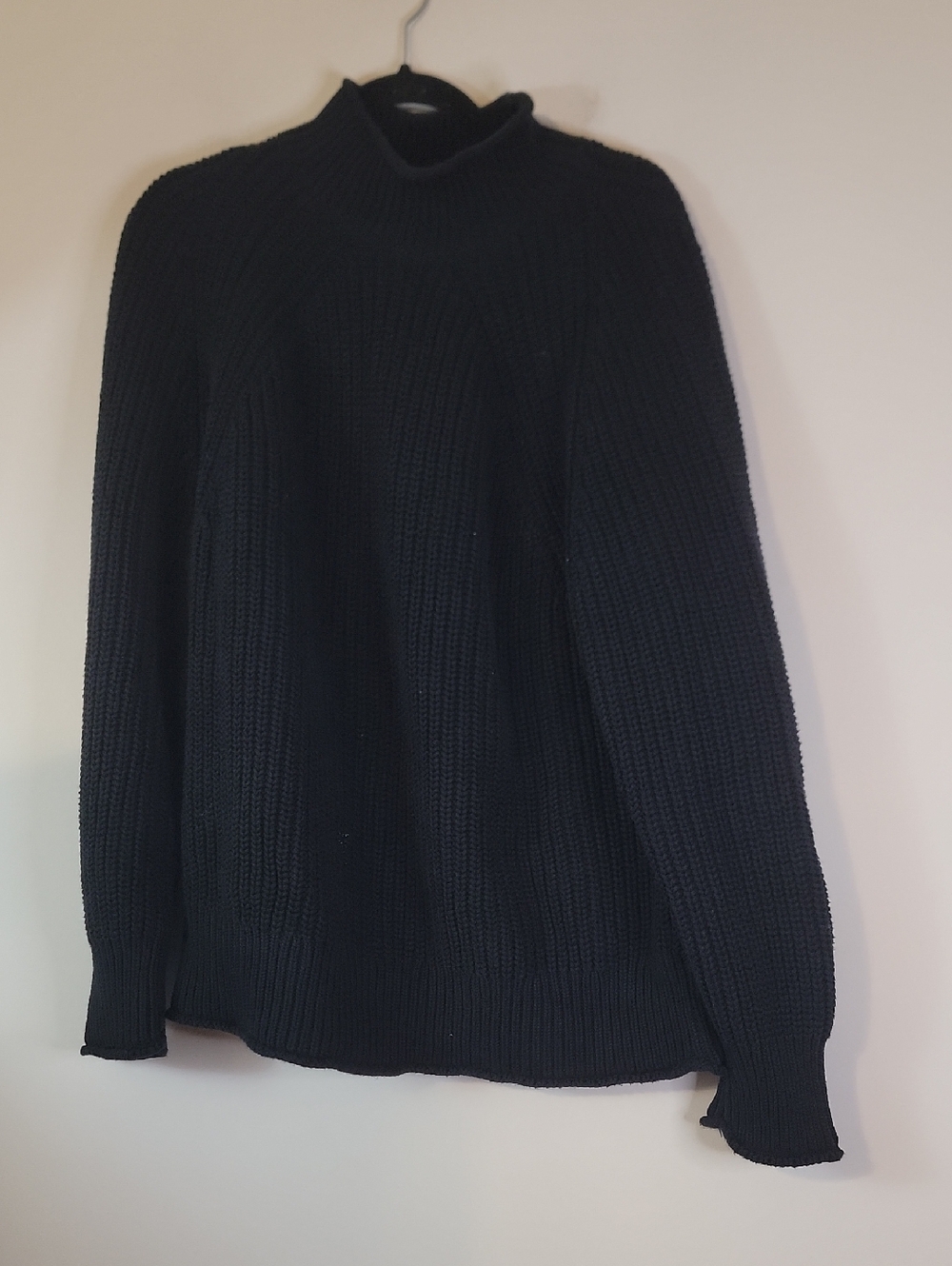 J. Crew Women's Black Turtleneck Ribbed Sweater